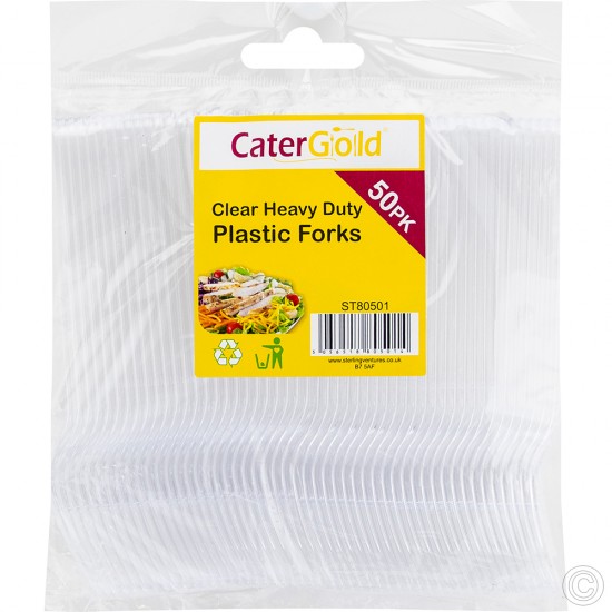 Disposable Heavy Duty Forks 50pack Clear image