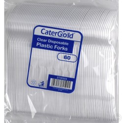 Reusable Plastic Fork 60 pack Clear