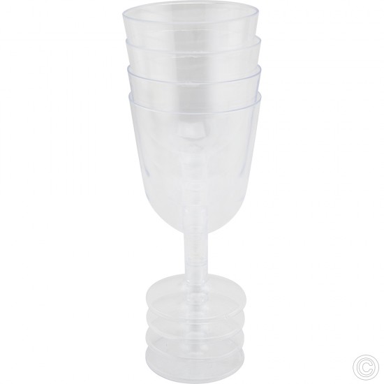 PS Wine Glass 150ml 4pk PLASTIC DISPOSABLE image