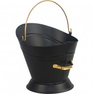 Black Coal Scuttle With Gold Ring 37cm