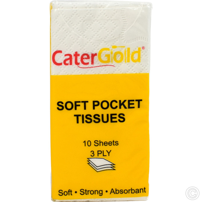 CaterGold Pocket Tissue 3ply 6 pack (10 sheets per pack) image