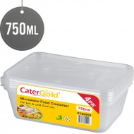 Microwave Plastic Food Containers 750CC 4pack