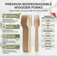 Biodegradable Wooden Forks 50 pack