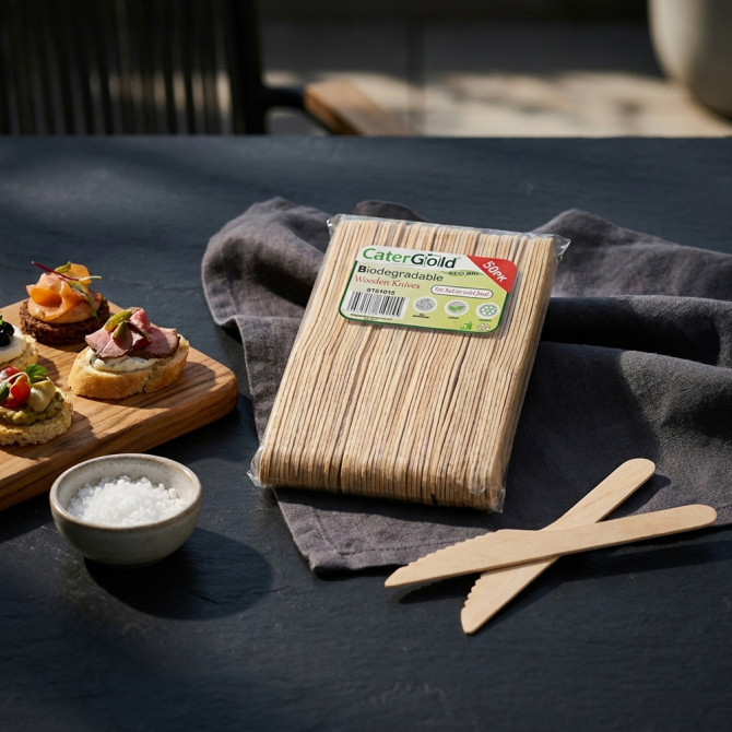 Biodegradable Wooden Knives 50 pack