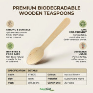 Biodegradable Wooden Tea Spoons 50 pack
