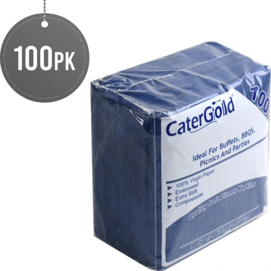 CaterGold Napkins Dark BLue 1 ply 30 x 30 100pk image