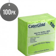 CaterGold Napkins Green 1 ply 30 x 30 100pk