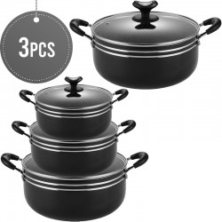Sterling Non Stick Casserole  Set With Glass Lid 3pieces 28-30-32cm