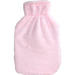Faux Fur Cover Hot Water Bottle 2L Pink