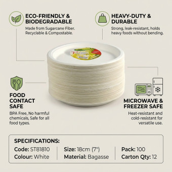 Biodegradeable Bagasse Plates Recyclable 7