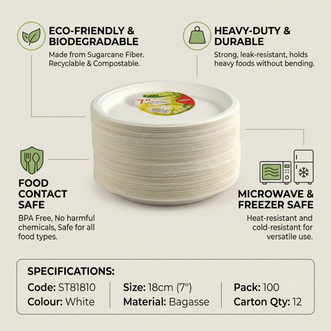 Biodegradeable Bagasse Plates Recyclable 7 image