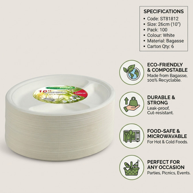 Biodegradeable Bagasse Plates Recyclable 10 image