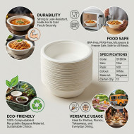 Biodegradeable Bagasse Bowls Recyclable 12oz 100 Pack