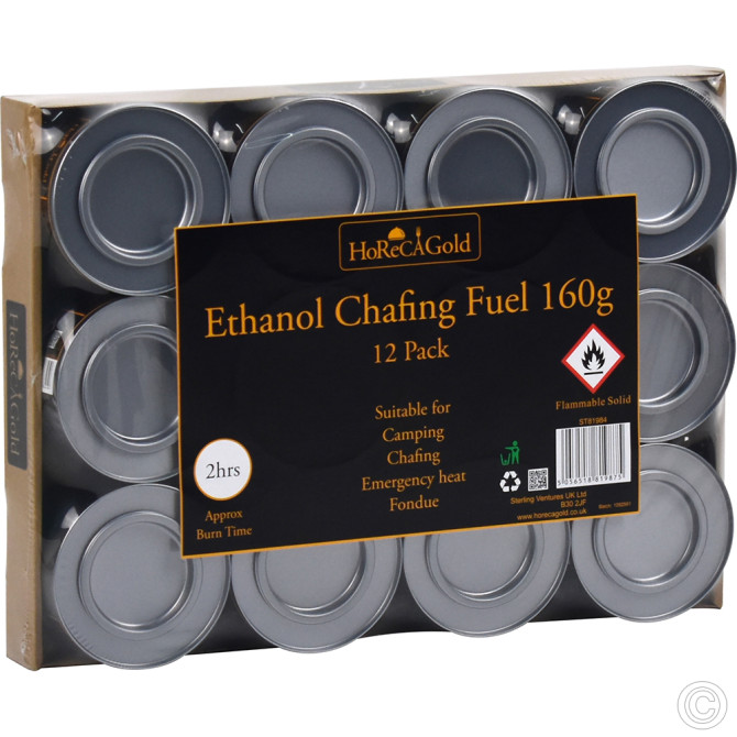 HorecaGold Ethanol Chafing Fuel 160g 12pack (2 hours) image