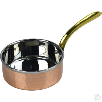 Copper Steel Sauce Pan With Brass Handle No1 300 ml
