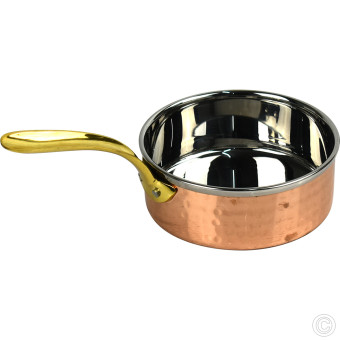 Copper Steel Sauce Pan With Brass Handle No1 300 ml