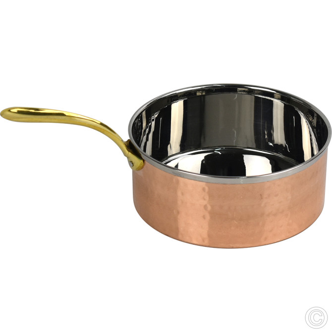 Copper Steel Sauce Pan With Brass Handle No3 850 ml image