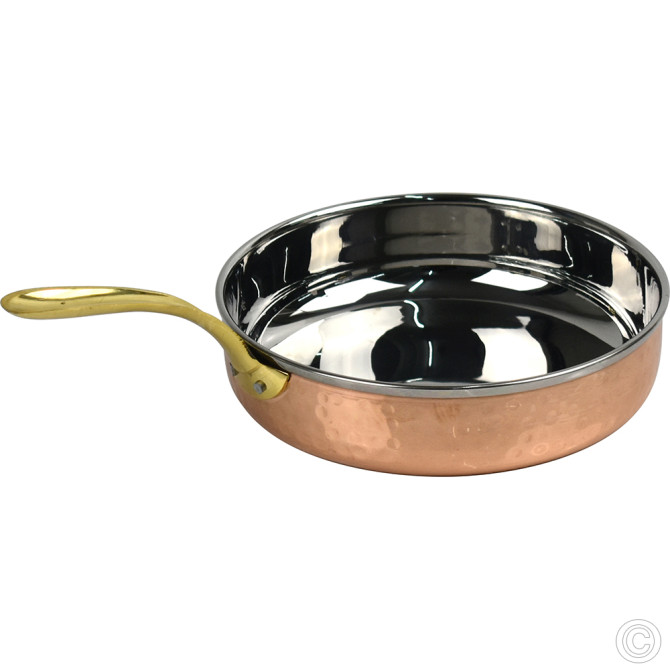 Copper Steel Fry Pan With Brass Handle No2 530 ml image