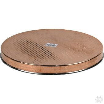 Copper Steel Thali 33cm
