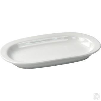 HorecaGold Porcelain Flared Rimmed Oval Platter 230mm 9