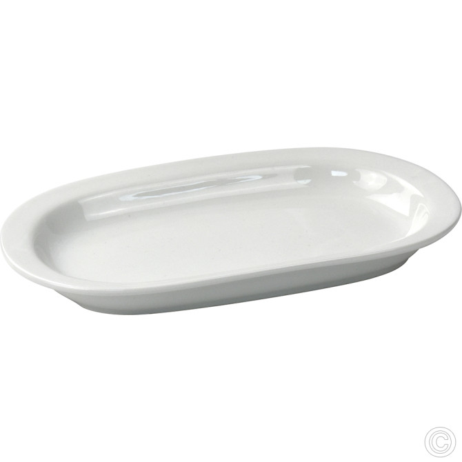 HorecaGold Porcelain Flared Rimmed Oval Platter 230mm 9
