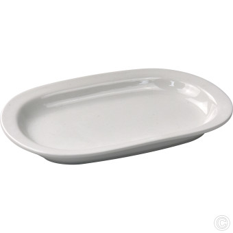 HorecaGold Porcelain Flared Rimmed Oval Platter 230mm 9