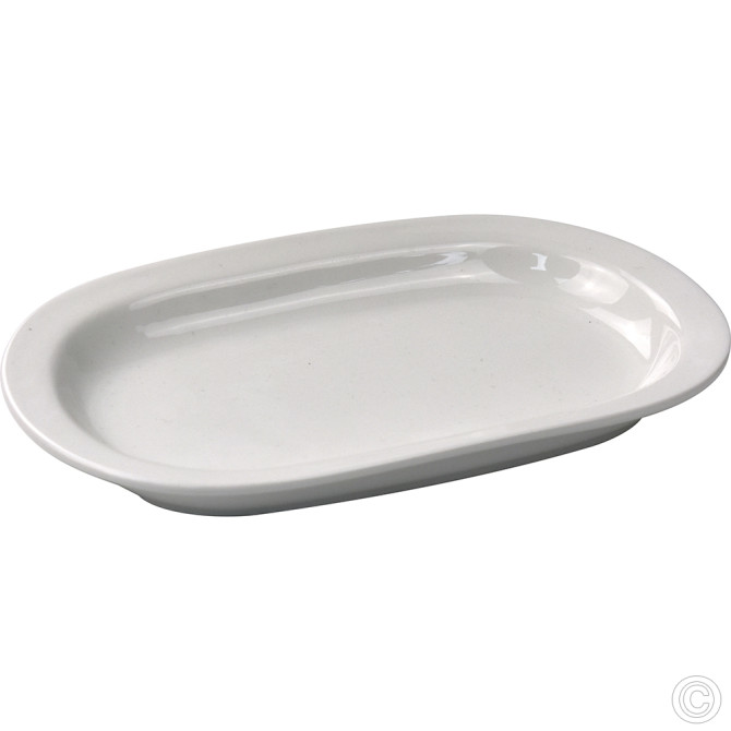 HorecaGold Porcelain Flared Rimmed Oval Platter 230mm 9