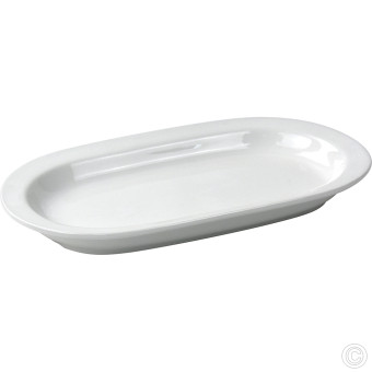 HorecaGold Porcelain Flared Rimmed Oval Platter 260mm 10