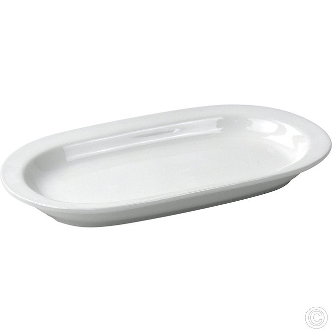 HorecaGold Porcelain Flared Rimmed Oval Platter 260mm 10