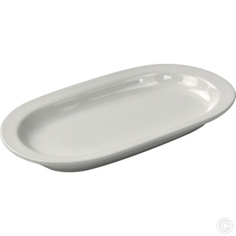 HorecaGold Porcelain Flared Rimmed Oval Platter 260mm 10