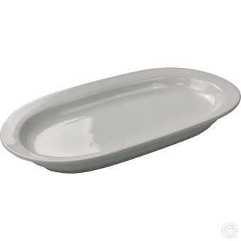 HorecaGold Porcelain Flared Rimmed Oval Platter 320mm 12.5