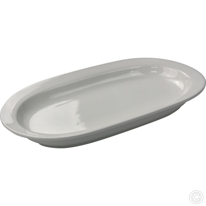 HorecaGold Porcelain Flared Rimmed Oval Platter 320mm 12.5