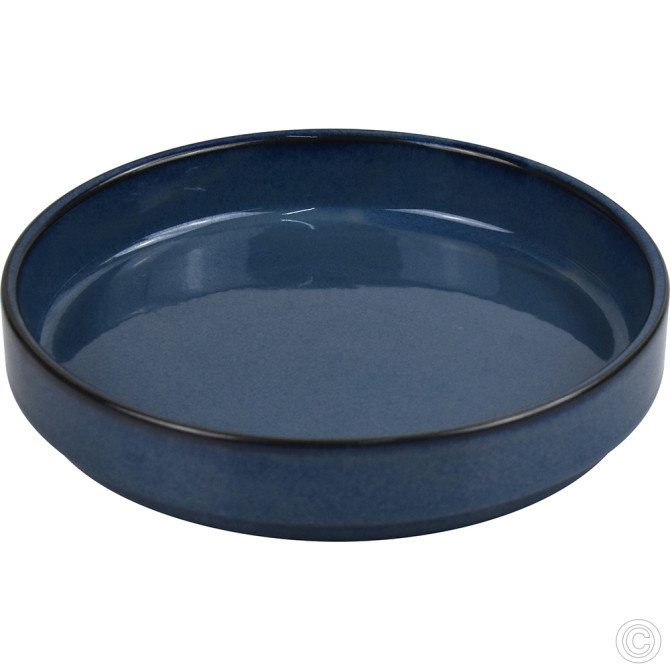 HorecaGold Porcelain Round Stacking Tray 650ML 22Oz Reactive Glaze Blue image