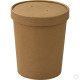 HorecaGold Paper Soup Cup With Lid Kraft 25pk 909ml / 32oz DISPOSABLES image