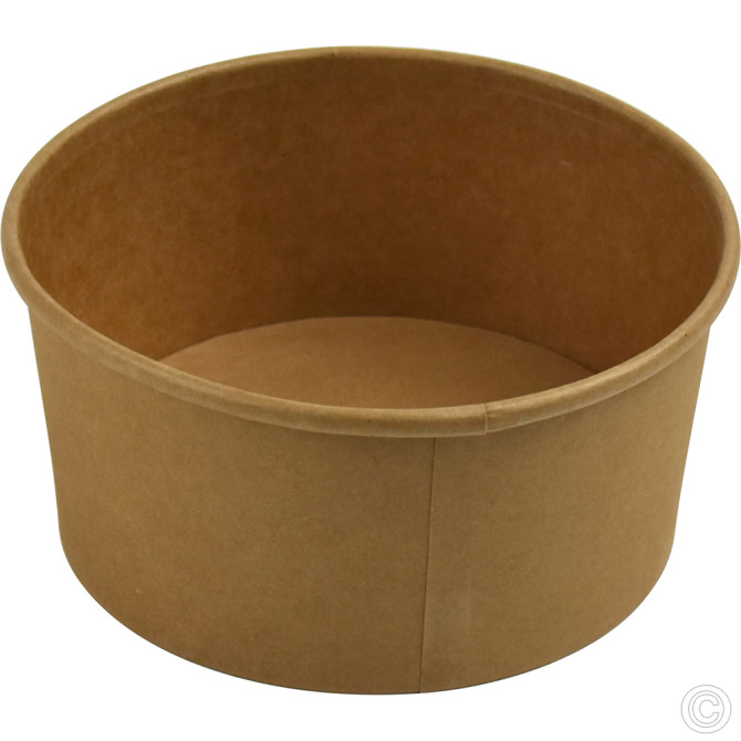 HorecaGold Salad Bowl Kraft 50pk 1000ml/35oz (150mm Dia) DISPOSABLES image