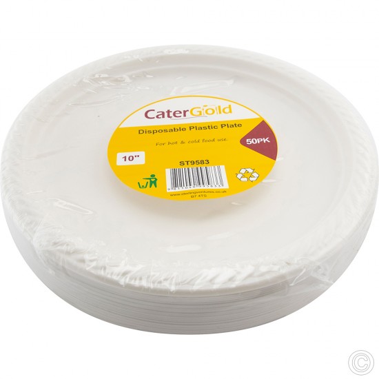 Recyclable Plastic Plates 10" 50pk Visit Cash and Carry