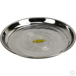 Stainless Steel Round Serving Plate Tray 30cm