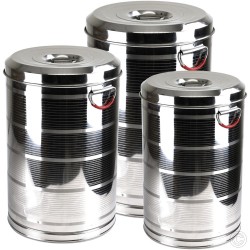 Stainless Steel Storage Drum Cannisters (34/37/39cm 3pc)