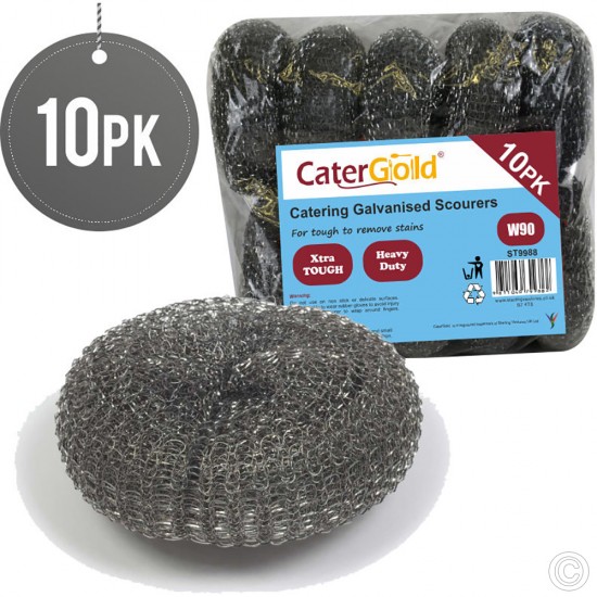 W90 Galvanised Steel Scourer 10pack CLEANING PRODUCTS, CLEANING PRODUCTS image