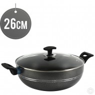 Ashley Non-Stick Wok 26CM With Glass Lid