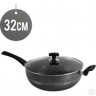 Ashley Non-Stick Wok 32CM Long Handle With Glass Lid