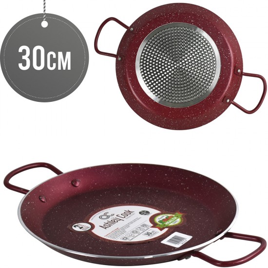 Ashley NS PAELLA Pan 30CM RED NON STICK COOKWARE image