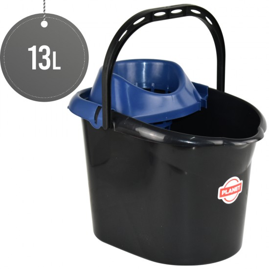 Plastic Mop Bucket With Detachable Strainer 13L image