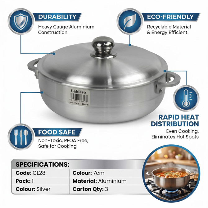 Klassic Caldero Aluminium Casserole Pot 28cm