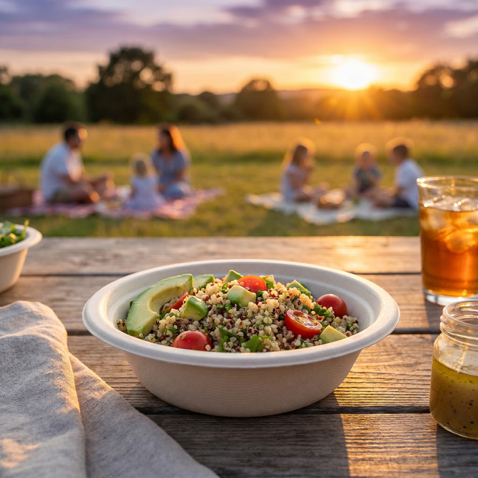 Biodegradeable Bagasse Bowl Recyclable 12oz 15pack image