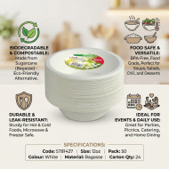 Biodegradeable Bagasse Bowl Recyclable 12oz 50pack