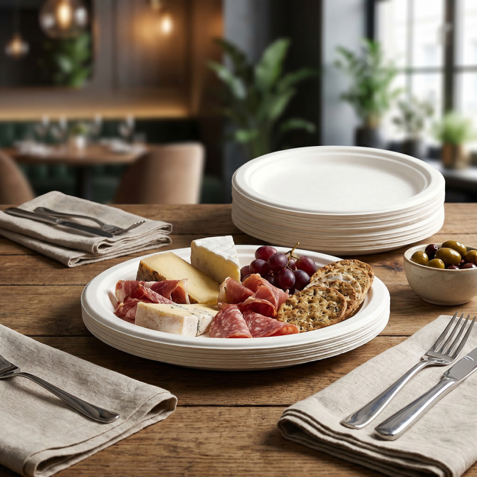 Biodegradeable Bagasse Plates Recyclable 10