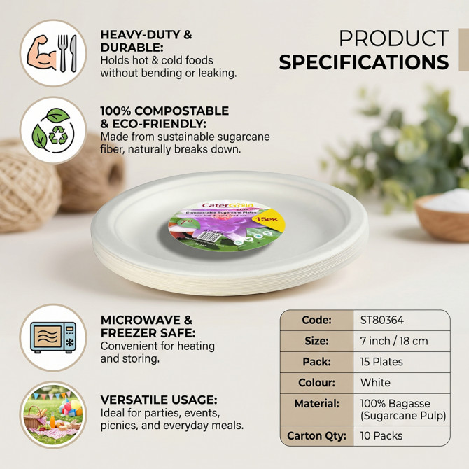 Biodegradeable Bagasse Plates Recyclable 7 image