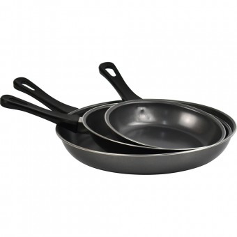 Non Stick Carbon Steel Fry Pan Set 3pc 20-26-30cm