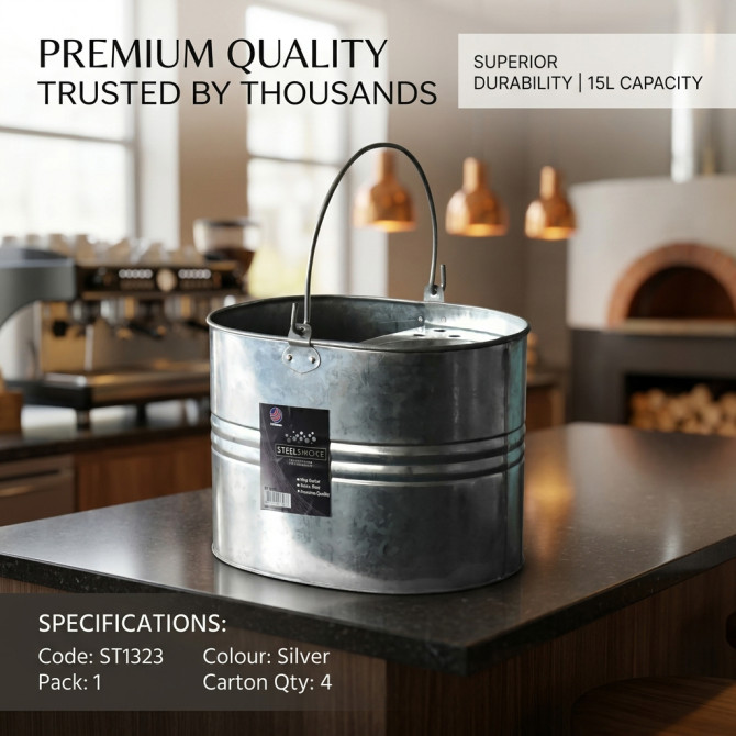 Galvanised Metal Mop Bucket 15l image